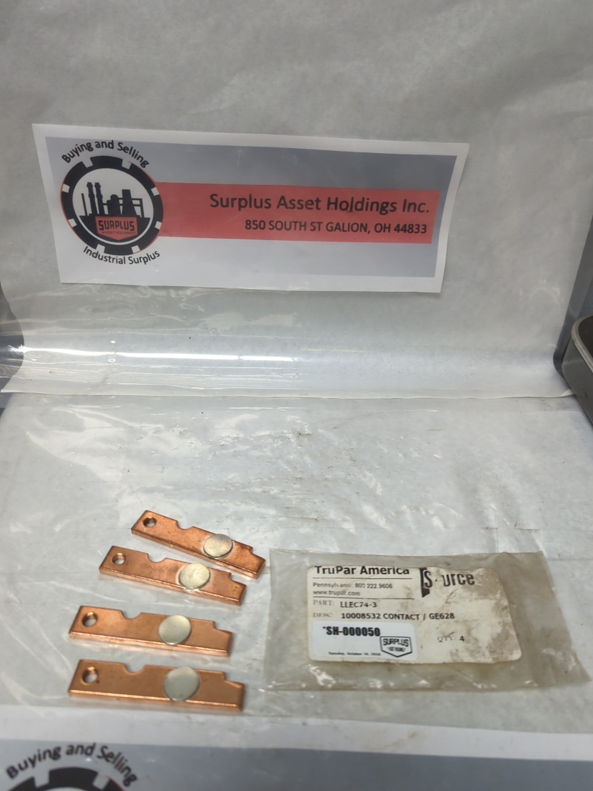 TRUPAR/GE,GE628,CONTACT LOT OF 4 NOS