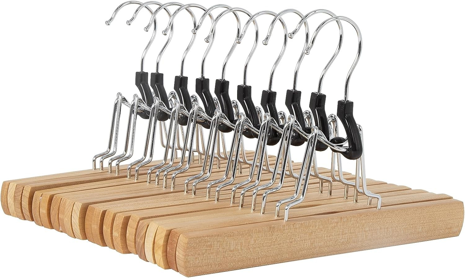 Wooden Pants Hangers - Natural, 20-Pack