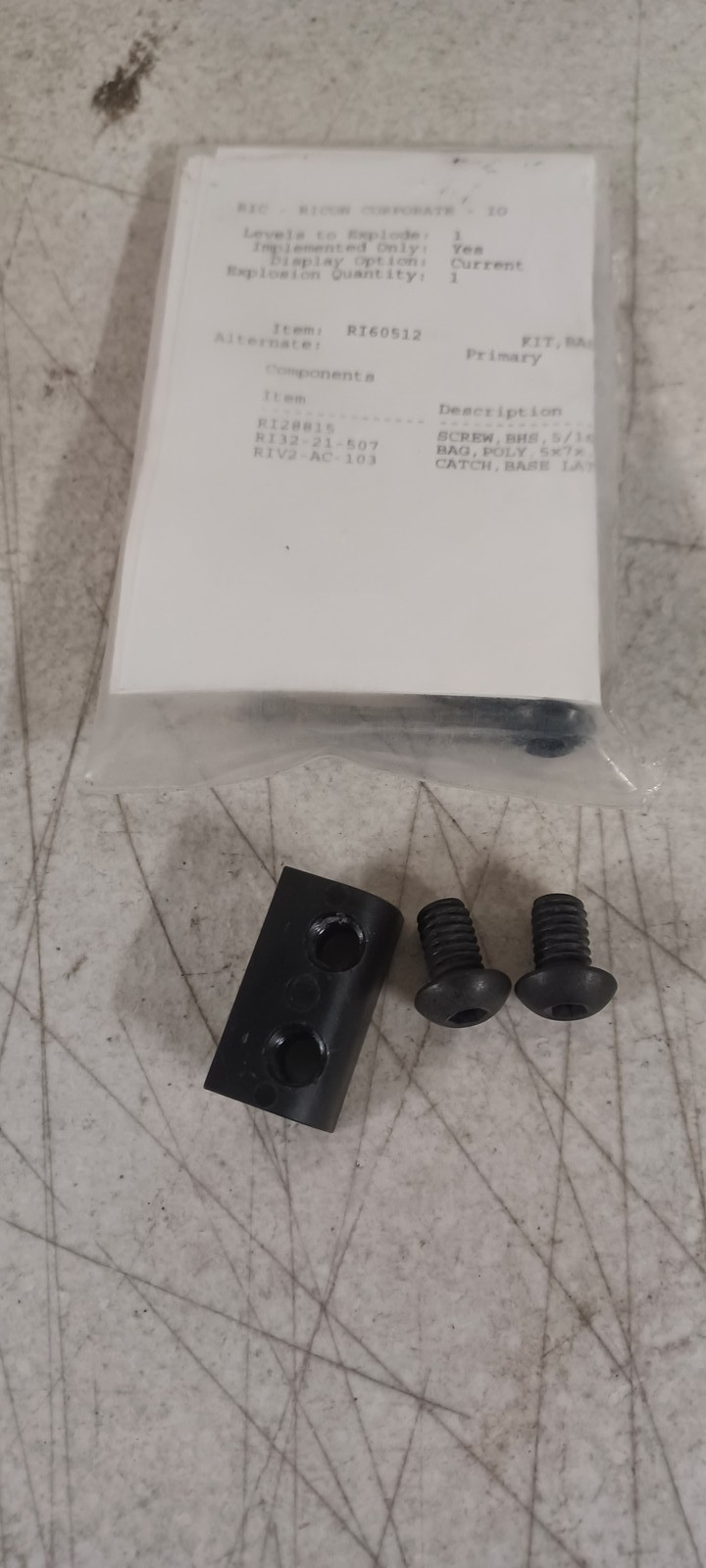 RICON LATCH CATCH BASE KIT,  V2-AC-103 AND SCREWS RI28815 RI60512