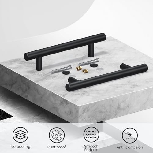 1'' Sliding Barn Door Handle, Double-Sided Set Pack | Push Pull 2 Black