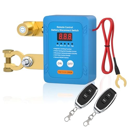 Kill Switch for Car 12V 240A Remote Battery Disconnect Led Voltage Display