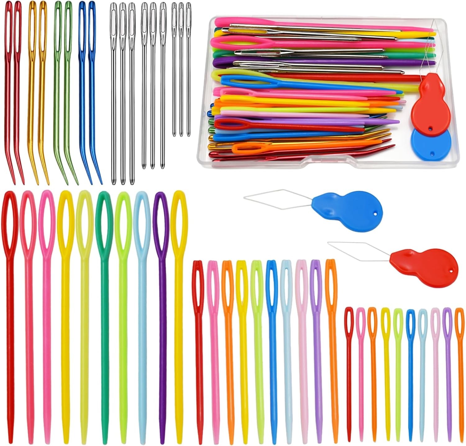 DeliaVo 49 Pcs Yarn Needles Set, Assorted Crocheting & Darning Tapestry Needles