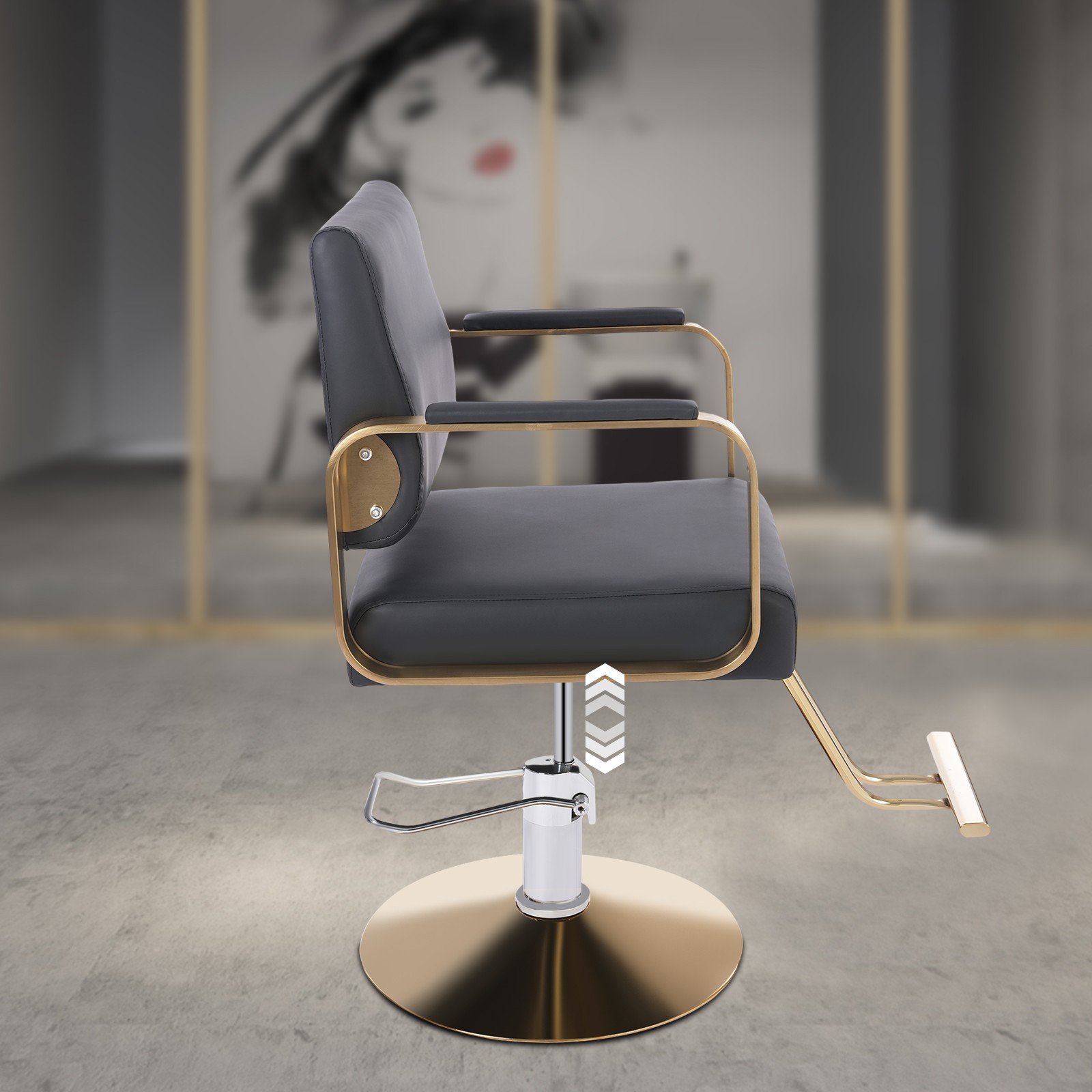 Beauty Salon Chair Barber Chair for Hair Stylist with Hydraulic Pump & Footrest
