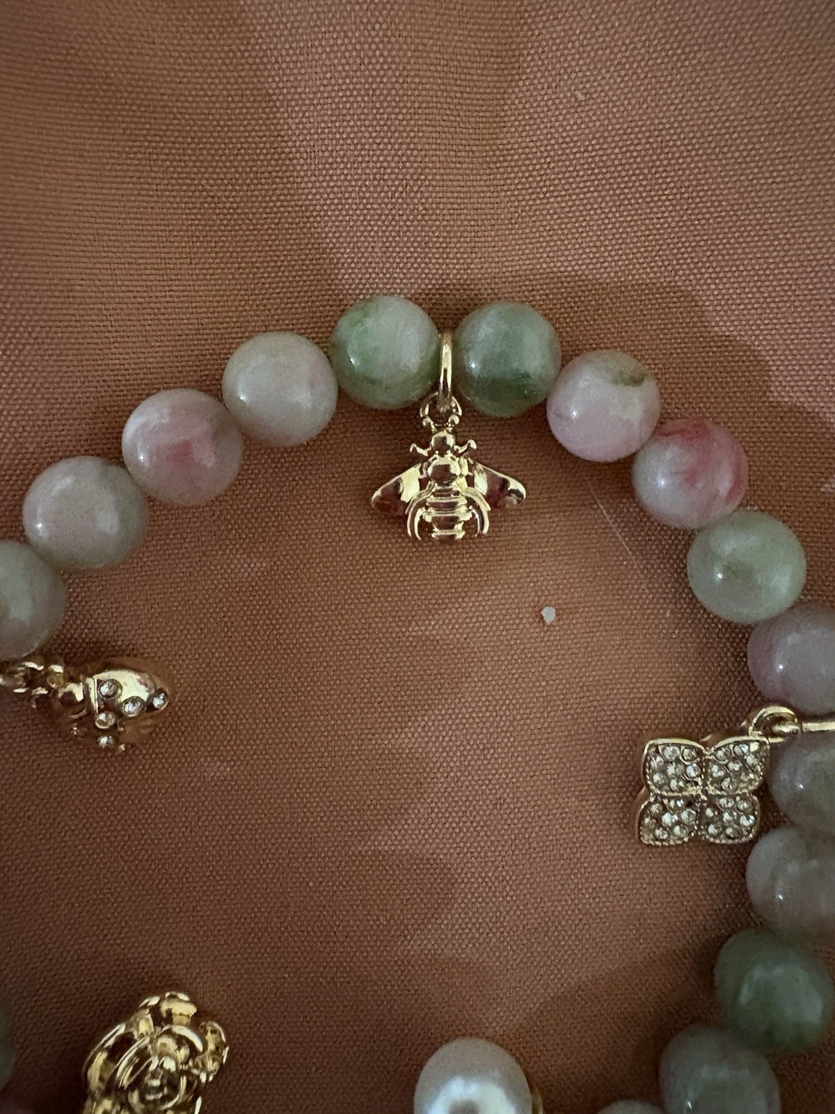 Handcrafted Multicolor Gemstone Beaded Charm Bracelet Stackable Nature Dangle