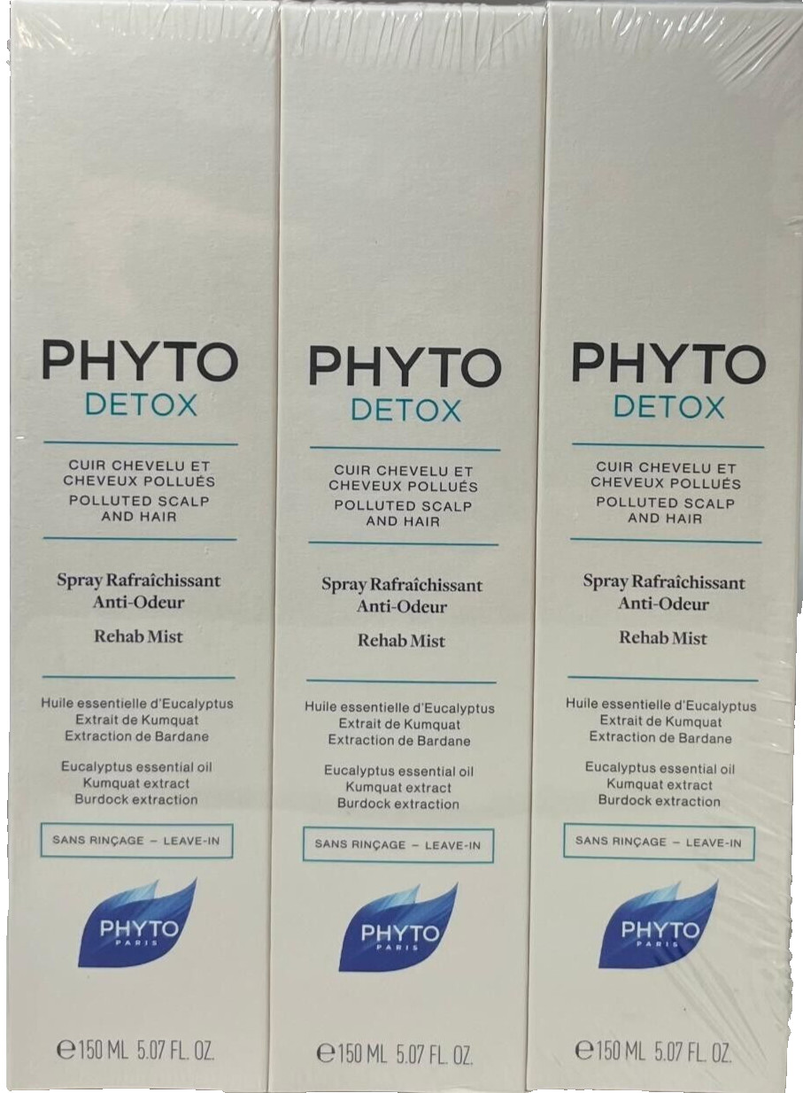 3 PHYTO DETOX Rehab Mist Leave In 5.07 oz ea NIB FACTORY SEALED (263)