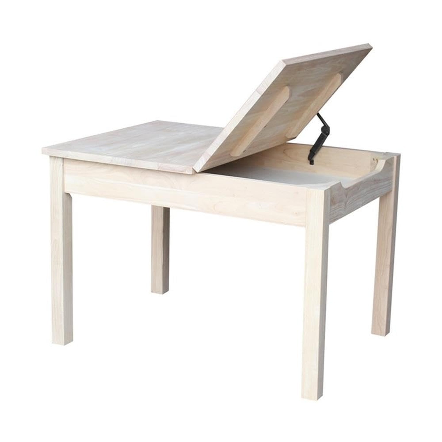 IC International Concepts, Table With Lift Up Top For Storage, Solid Real Woo...