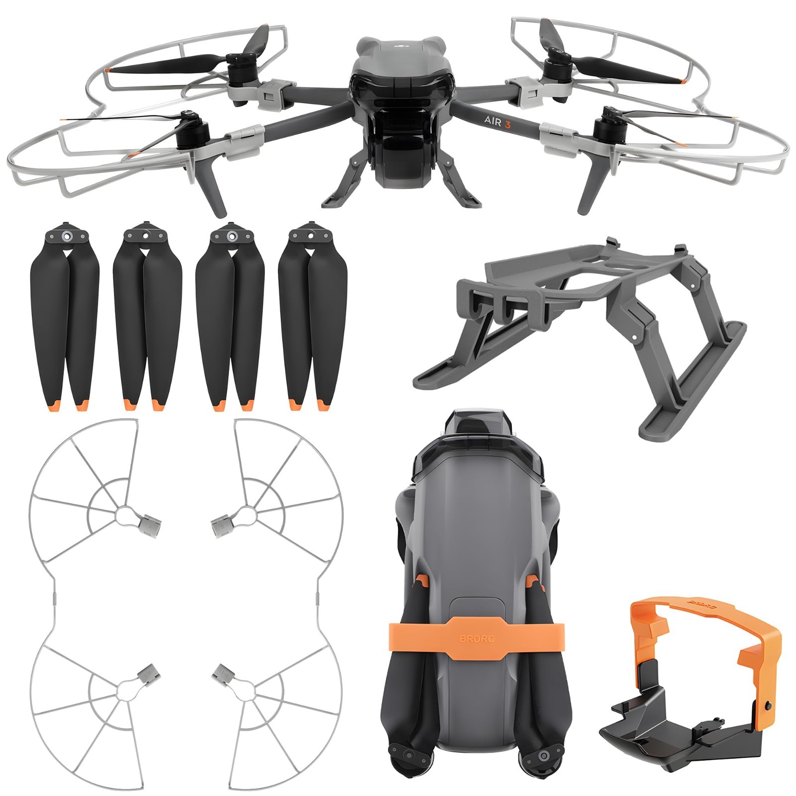 4 Pcs Low Noise Propellers & Guard Set for DJI Air 3/Air 3S Drone Accessories