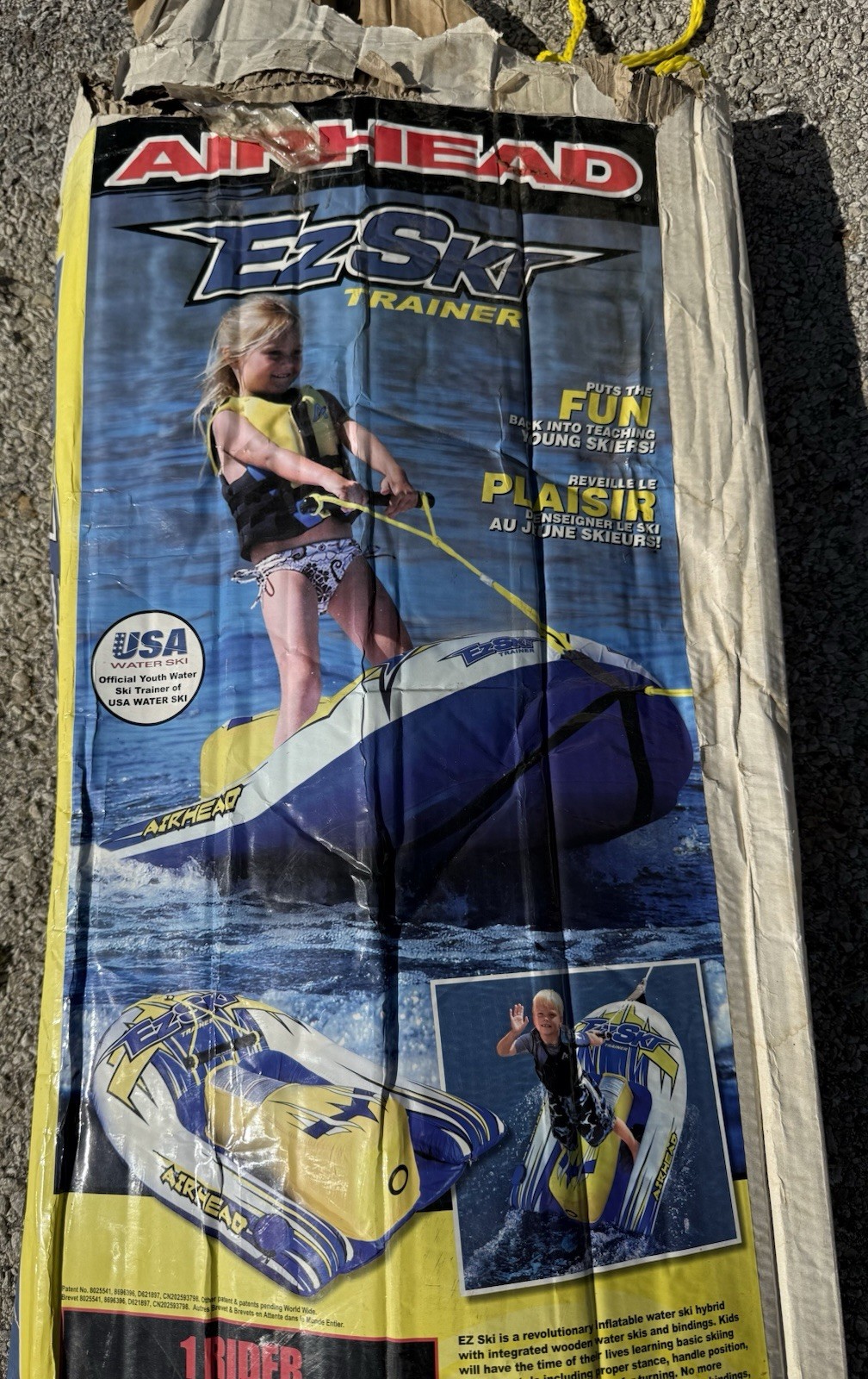 Airhead EZ-Ski Inflatable Single Rider Towable Water Ski 70 lbs Max AHEZ-100 VB9