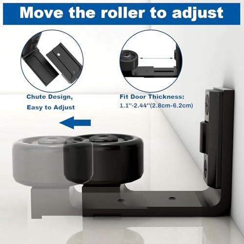 Adjustable Double Roller Guide for Sliding Barn Door Floor Guide - Wall Mount