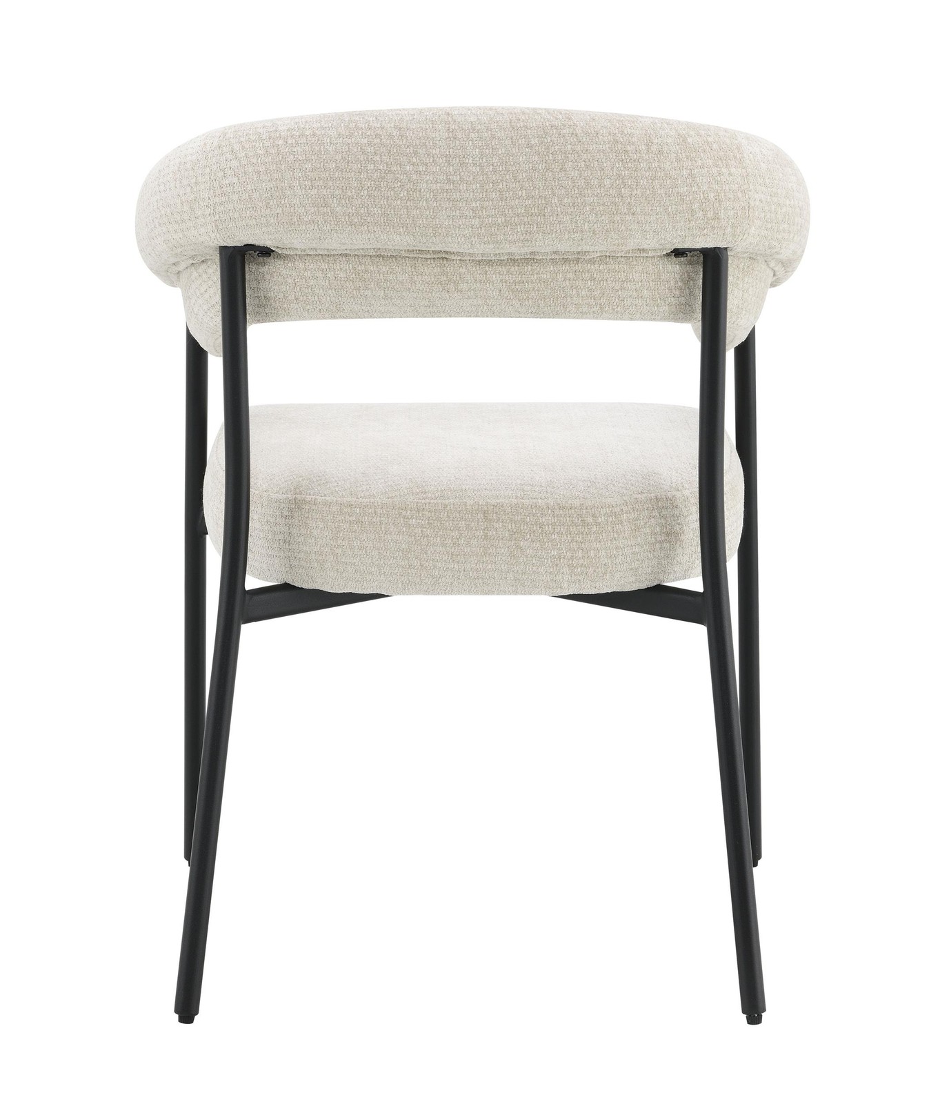 ACME Jirina Arm Chair (Set-2) in Beige Chenille & Black