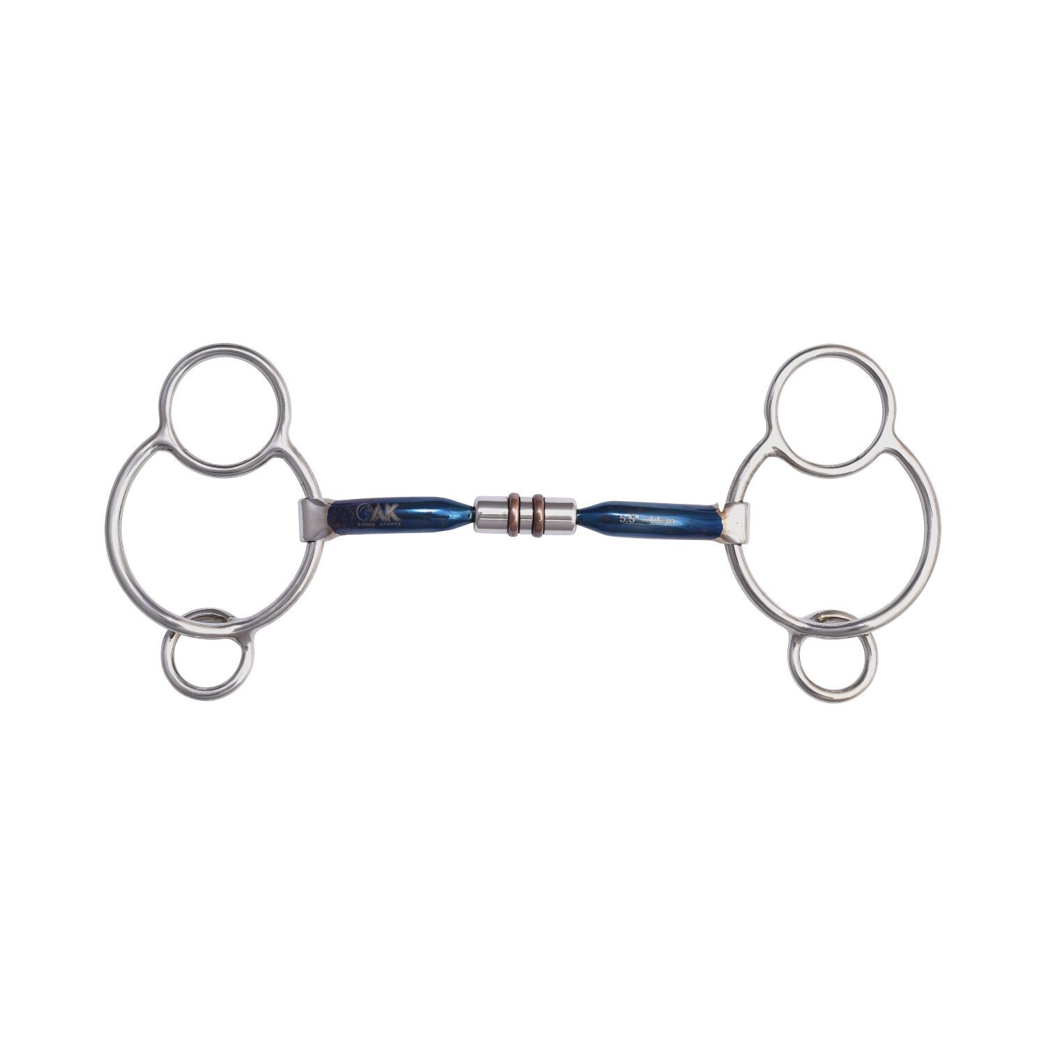 AK Universal Loose Ring Rotary Double Cooper Roller Snaffle Horse Bit Sweet Iron