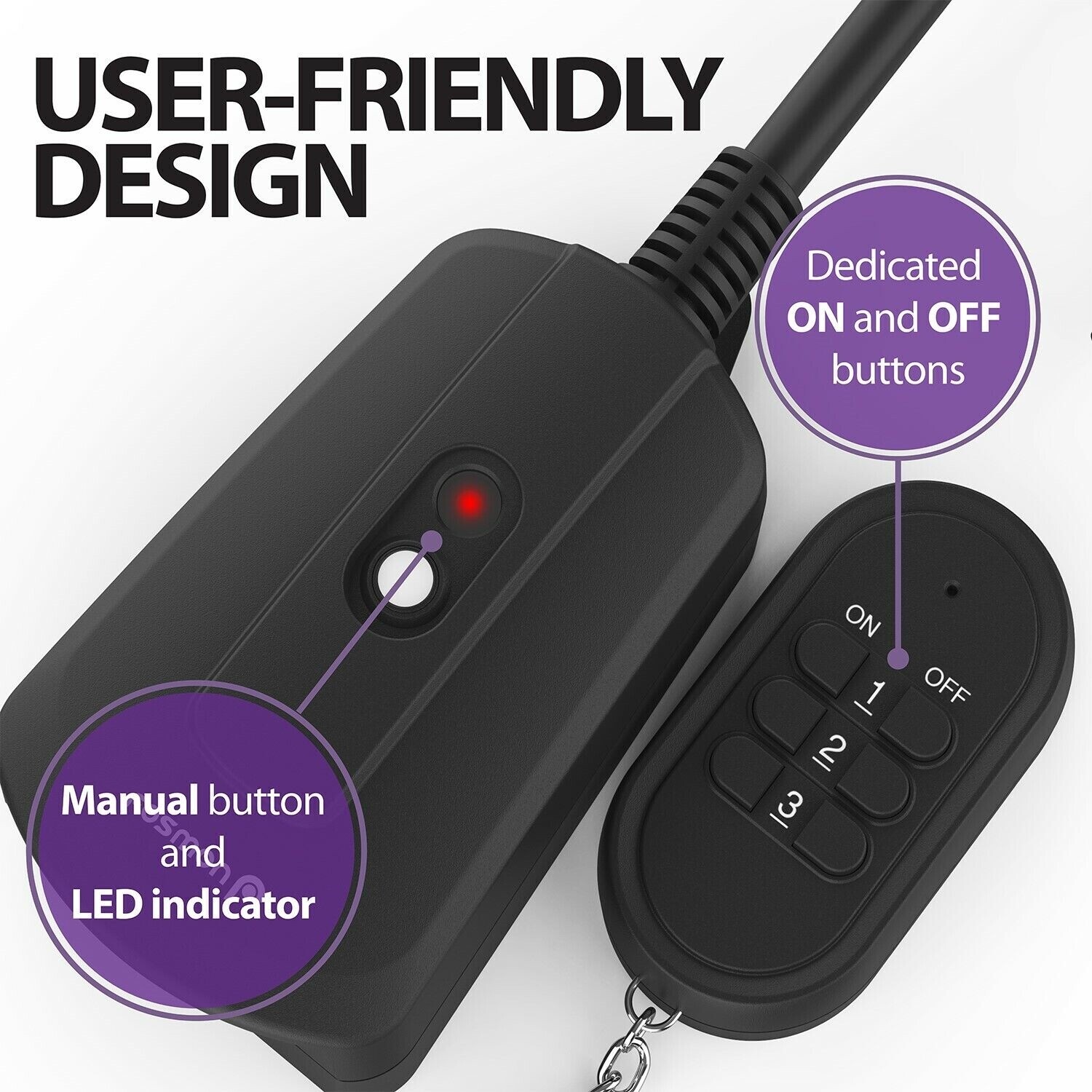 Fosmon 100FT Outdoor Indoor Wireless Remote Control Outlet [3 Reciever/1 Remote]