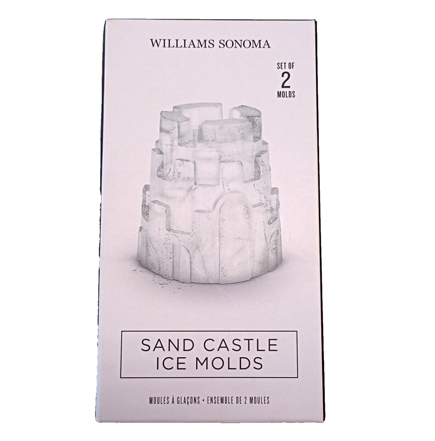 New Williams Sonoma Sand Castle 3" Ice Mold Set of 2 Sandcastle For Bar Cocktail