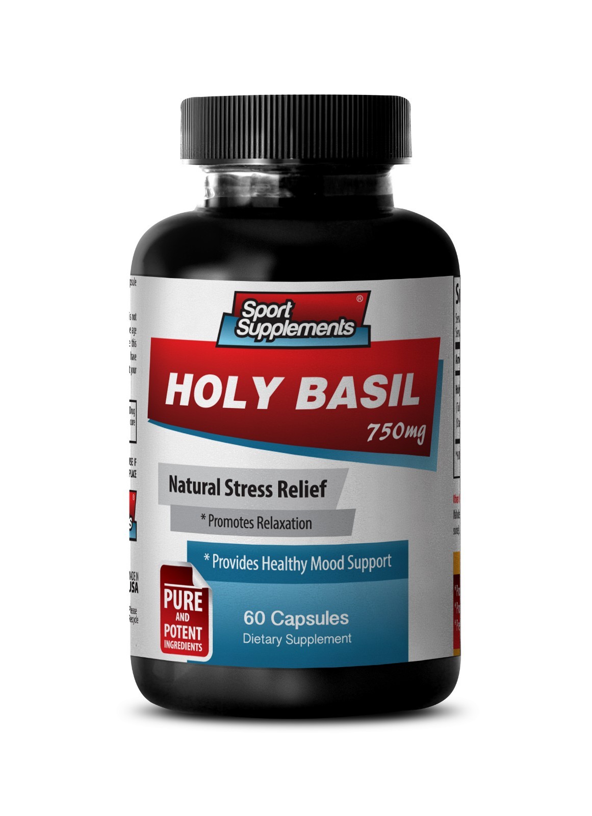 Blood Sugar Support - Holy Basil Extract 750mg - Boost Your Brain Pills 1B