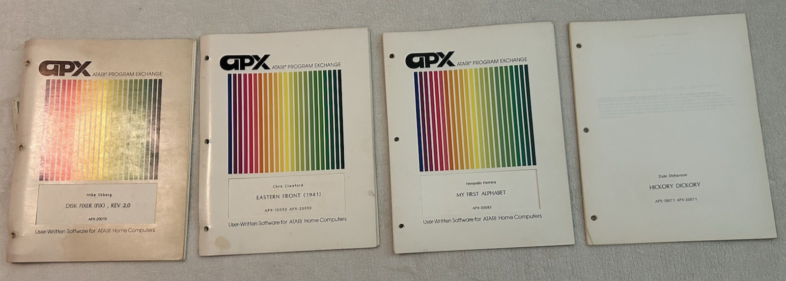 APX Atari Program Exchange Disk Fixer Eastern Front My First Alphabet 1981