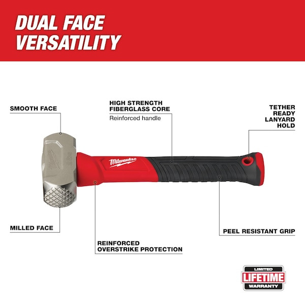 Milwaukee Tool 48-22-9311 Sledge Hammer,11"L,Round