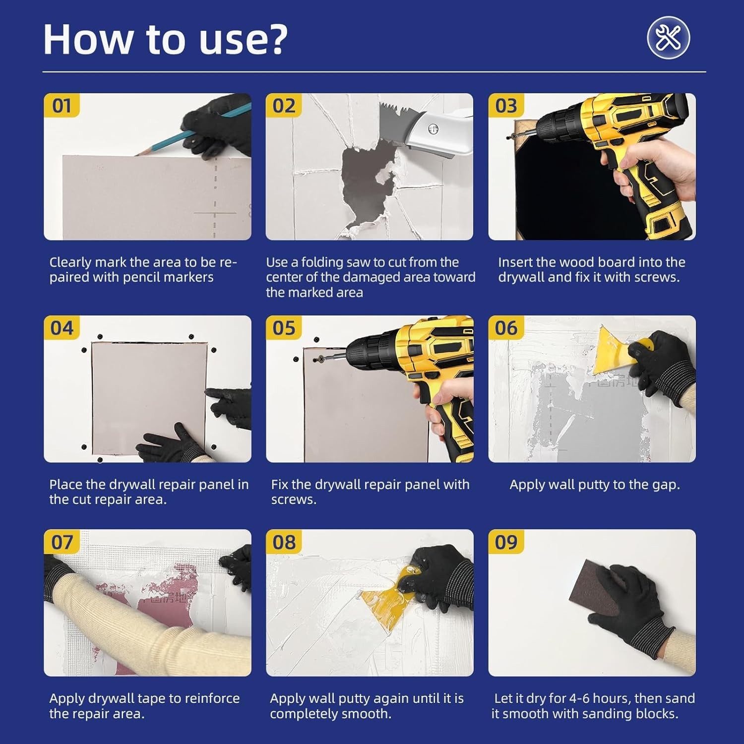 Professional 12" Drywall Patch Kit - Easy Home Repair Solution for Everyone
