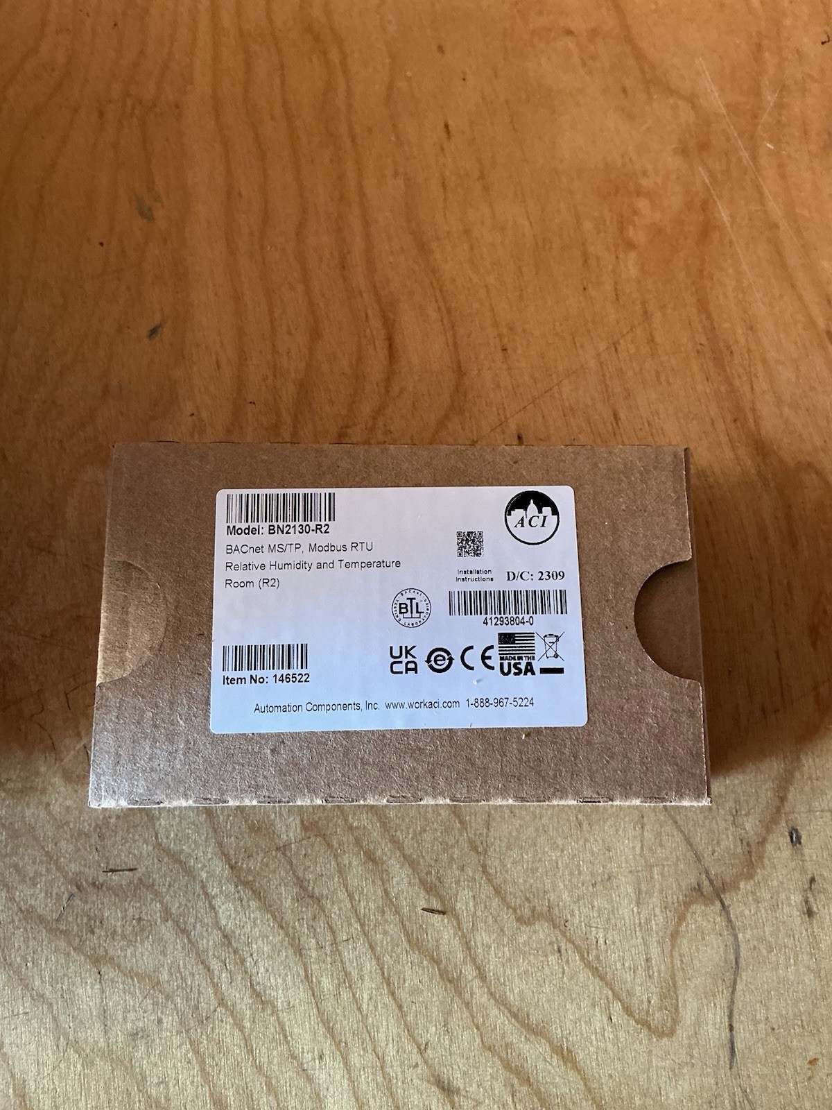 ACI BN2130-R2 BACnet MS/TP Modbus RTU Relative Humidity & Temp Control