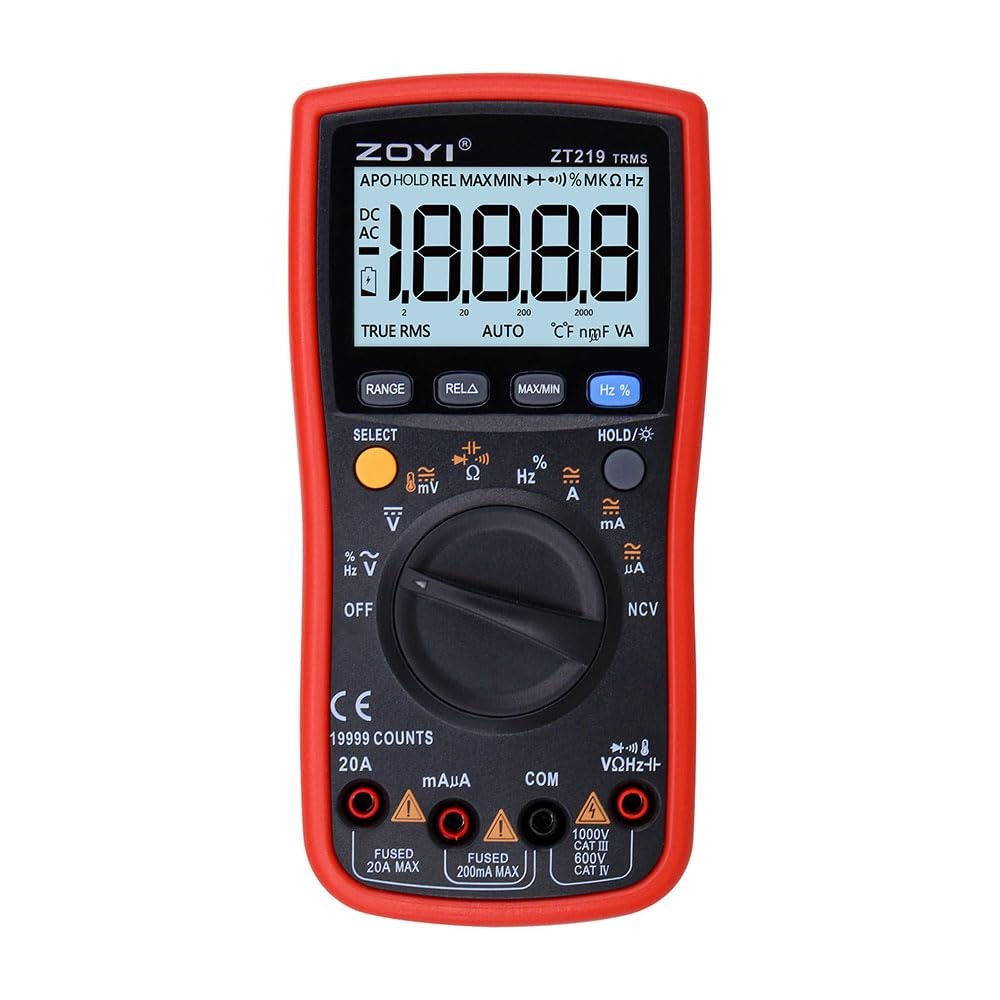 ZOYI ZT219 True RMS Digital Multimeter 19999 80 cubic centimeters, Red，Black