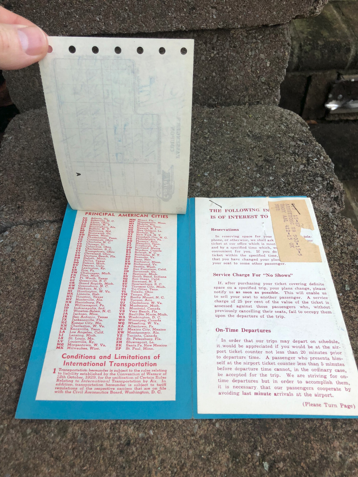 1947 Capital Airlines PCA Ticket Holder Envelope