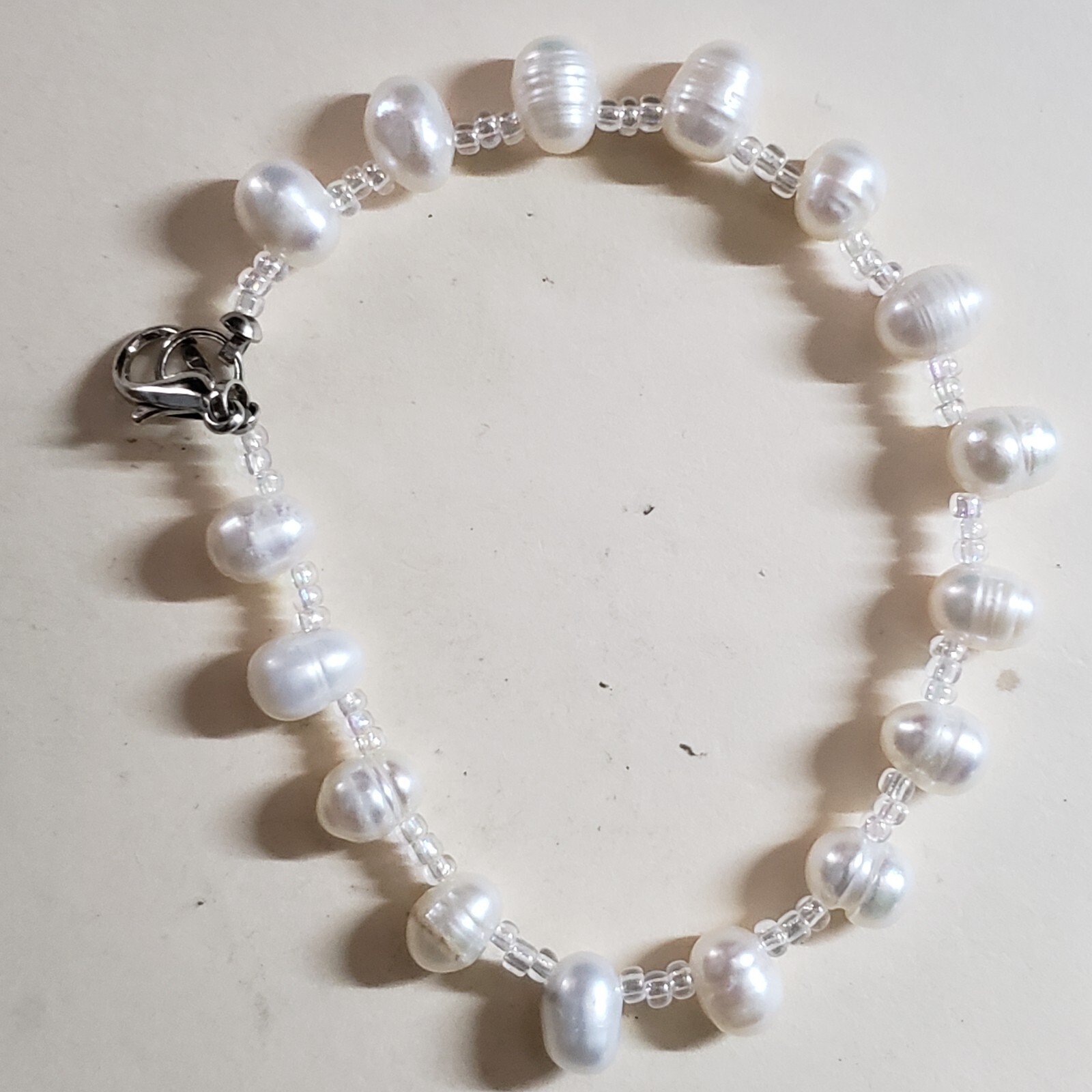 GENUINE * PEARL * BRACELET,  7 Inches LONG, 8 mm -Handmade in USA