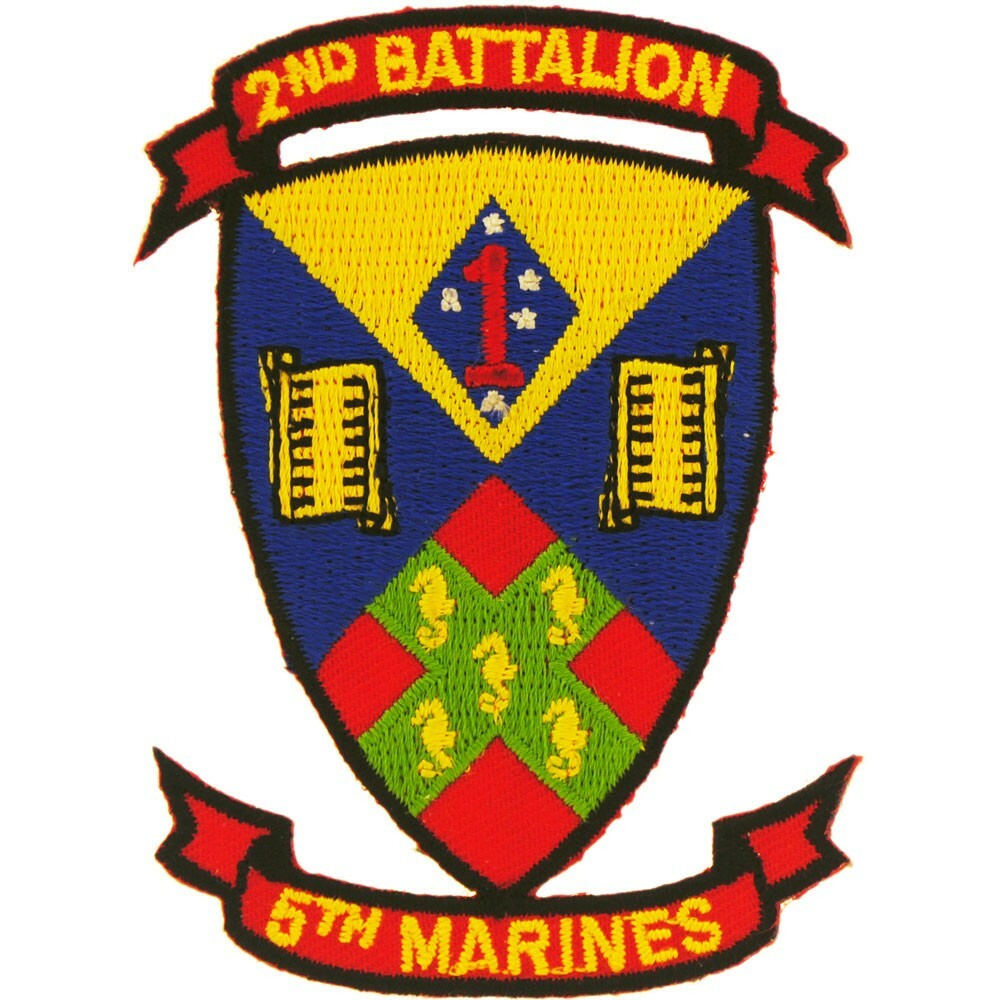 MARINE CORPS 2ND BN 5TH Embroidered Shoulder Patch (2-1/2" X 3-1/2") (0647)