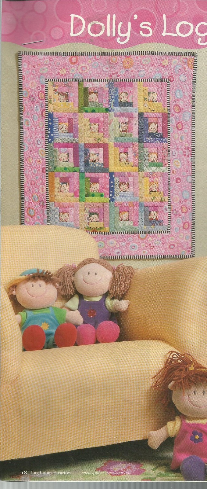 E0771 DOLLY'S LOG CABIN  QUILT PATTERN/INSTRUCTIONS