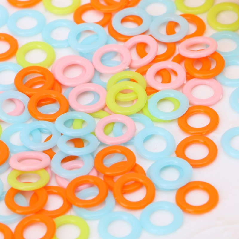 100Pcs DIY Crochet Ring Circle Hook Plastic Craft Tool for Handbag Car for Seat