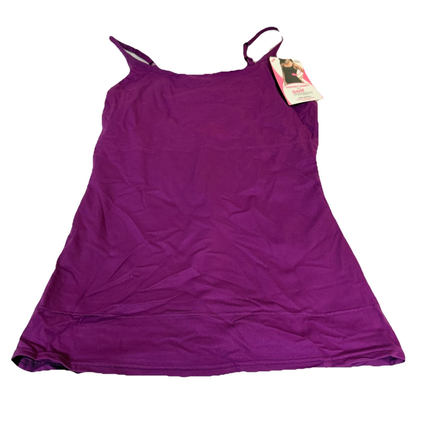 Maidenform Self Expressions Suddenly Skinny Firm Tummy ToningCami Tank Purple XL