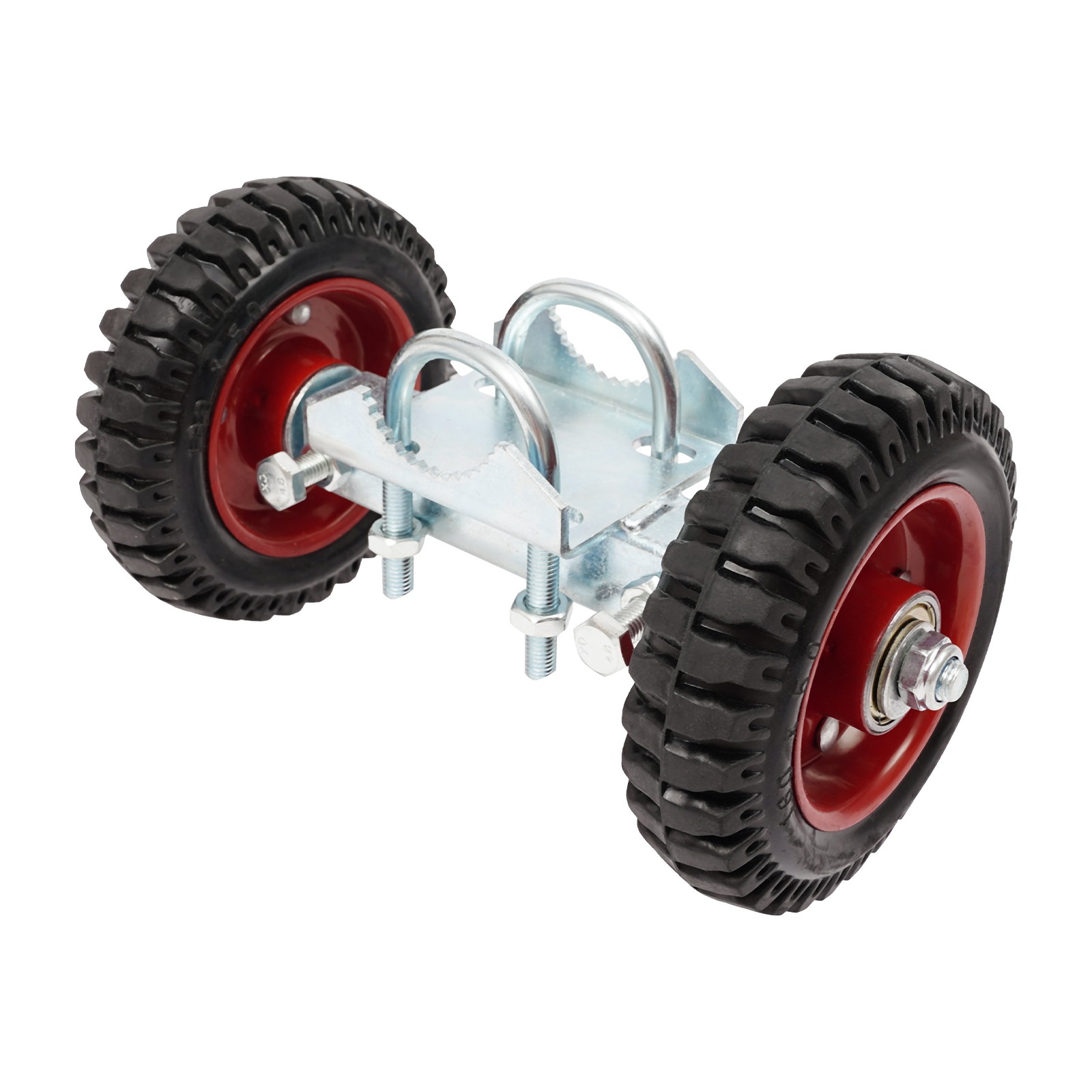 Heavy-Duty 6'' Rubber Wheel Gate Rollers with Double-U Bolts – 2 Pack