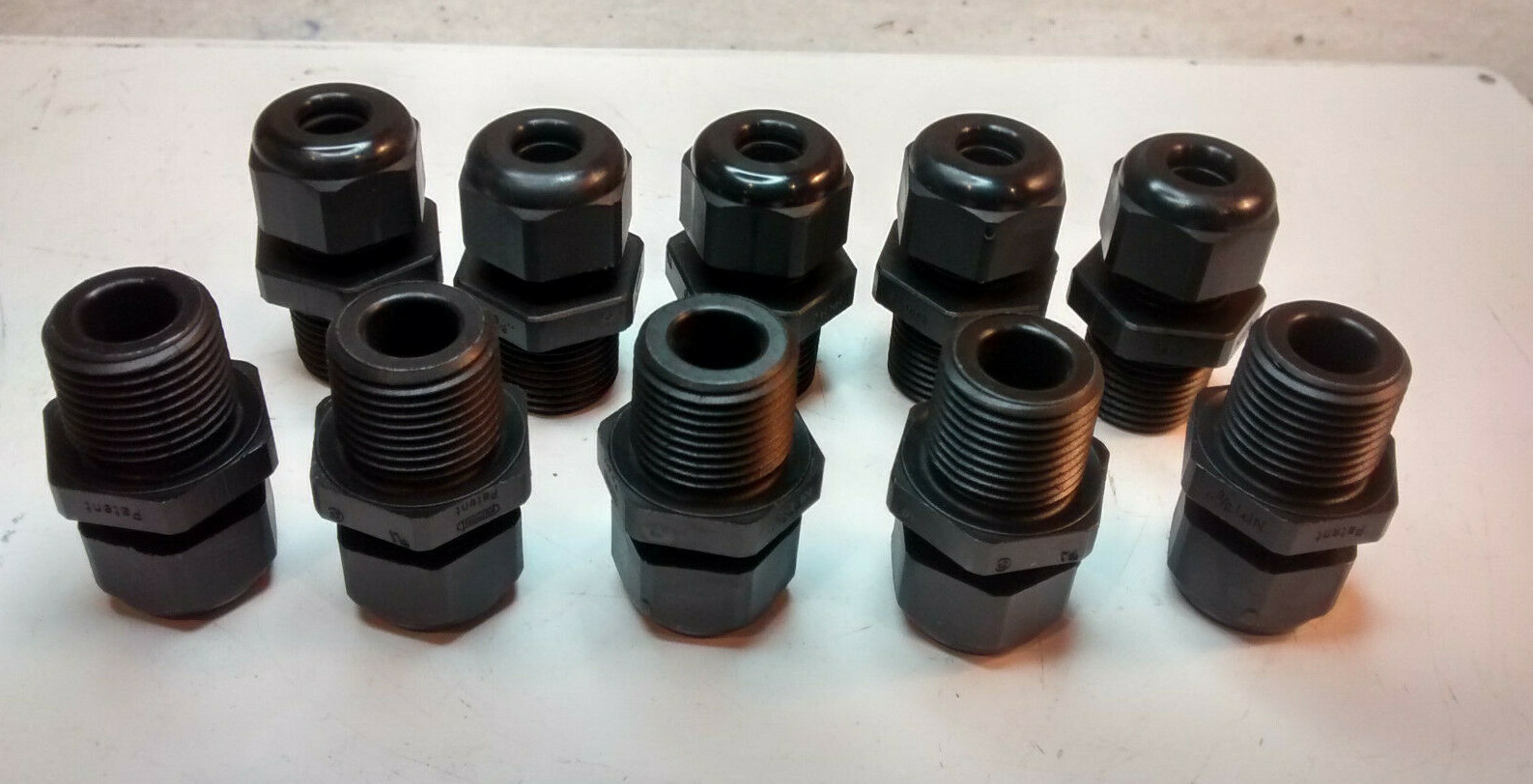 Lot of 10, 3/8" NPT Strain Relief Cord Grip / Cable Gland 4-8 mm HSK-K Schwarz