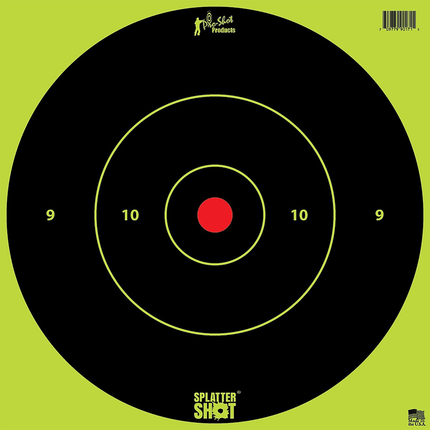 Pro-Shot 12BGREENTG5PK SplatterShot 12" Bullseye Hanging Tagboard Black/Green Im