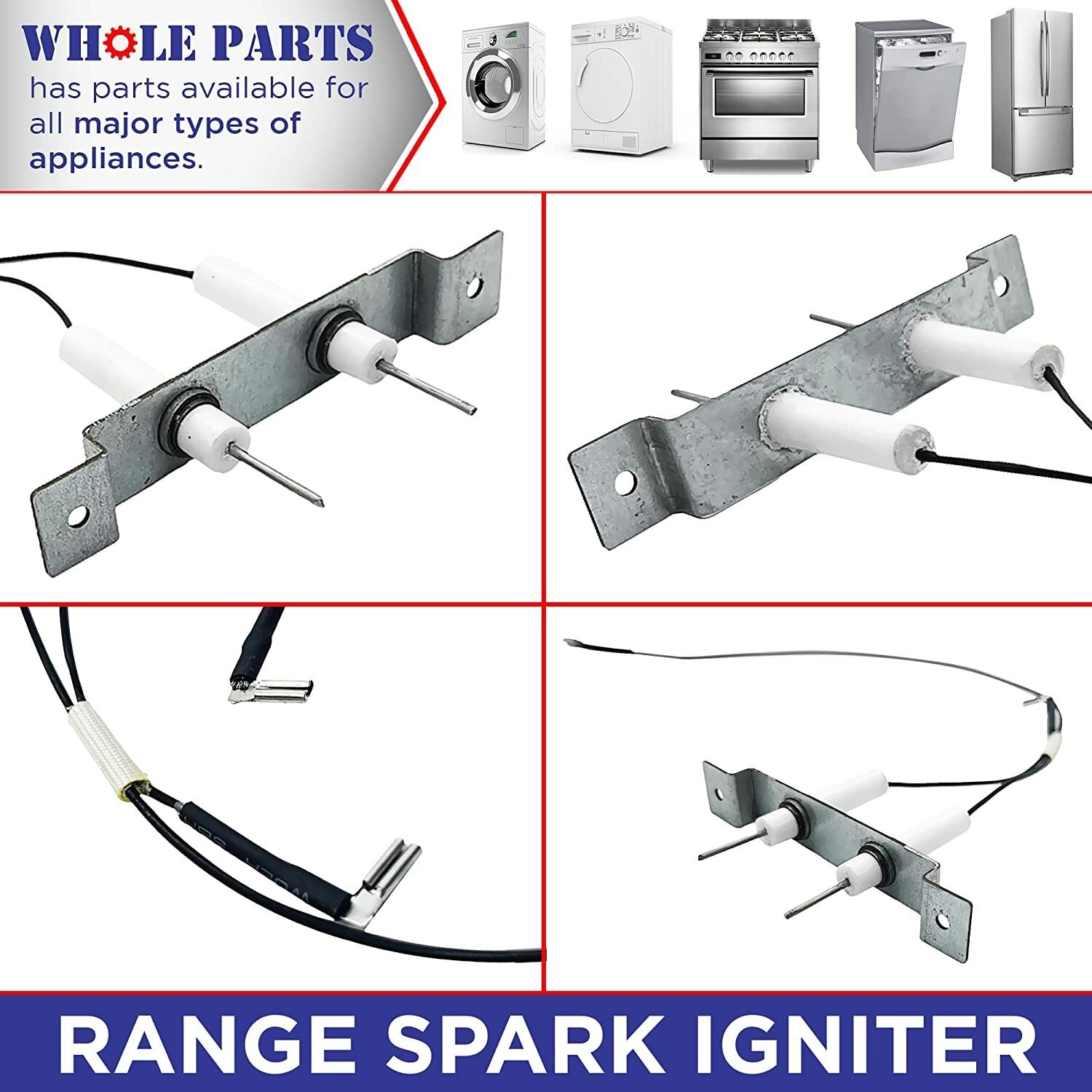 New WP74005890 Range Spark Igniter Set for Whirlpool