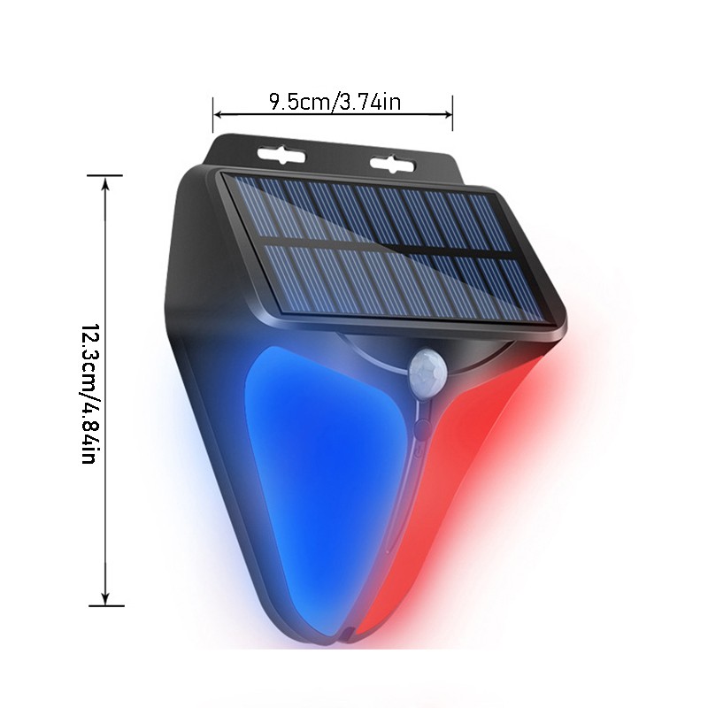 6x Solar Alarm Strobe Light Lamp Motion Sensor Sound Security Outdoor Waterproof