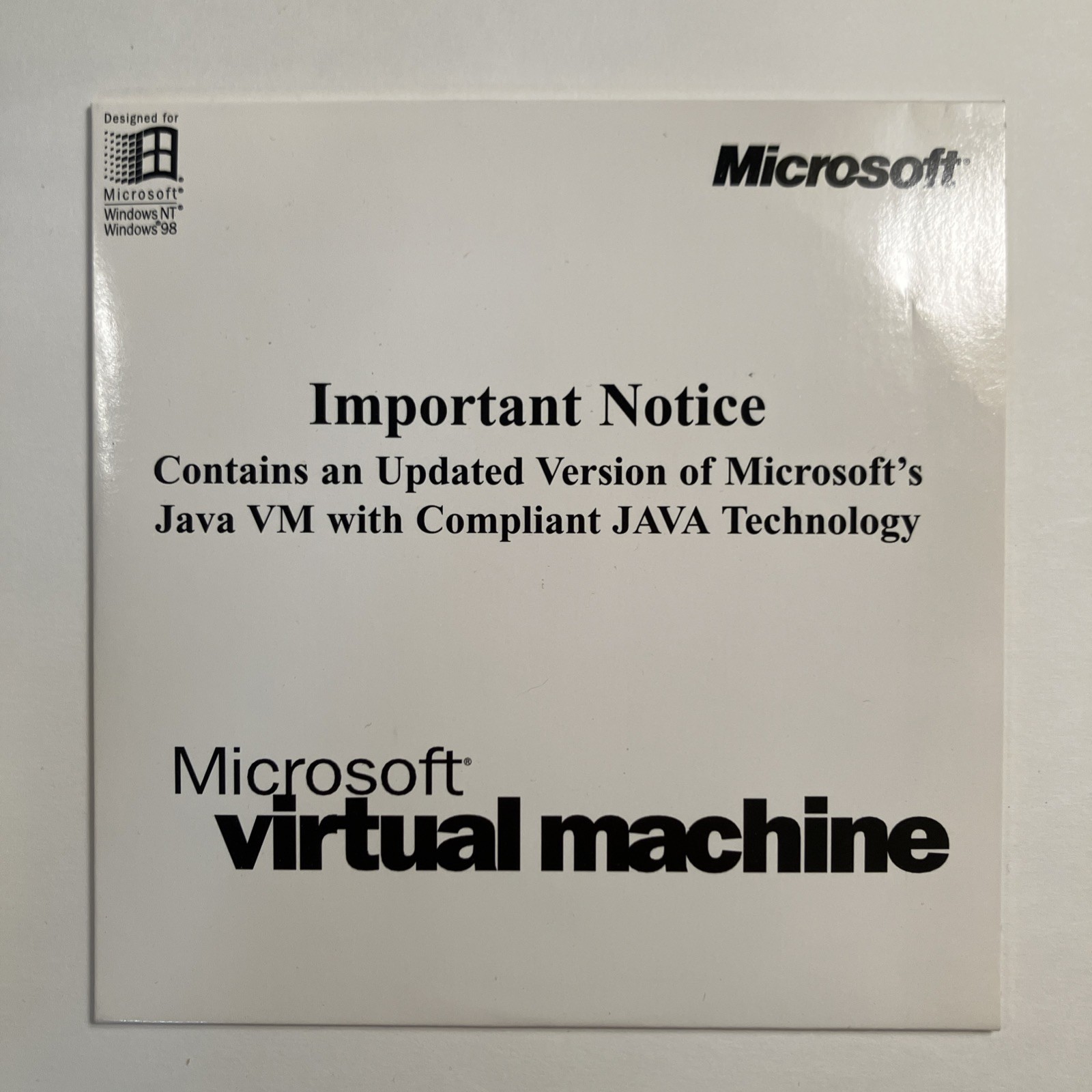 Microsoft Virtual Machine (Java VM Windows 98/NT)