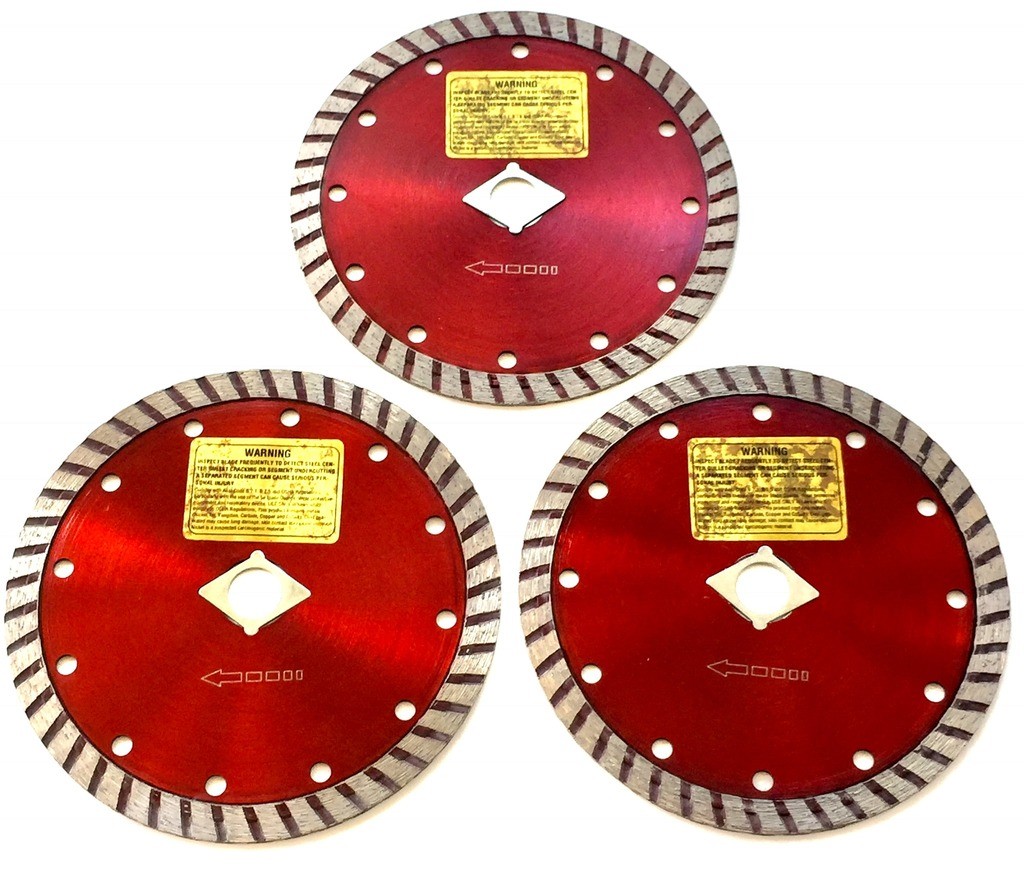 3 pack of 6" Granite Turbo Diamond Blade with Holed core for Angle Grinders
