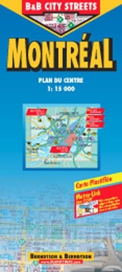 Map of Montreal, Canada, Laminated & Folded by B&B Maps (Berndtson)