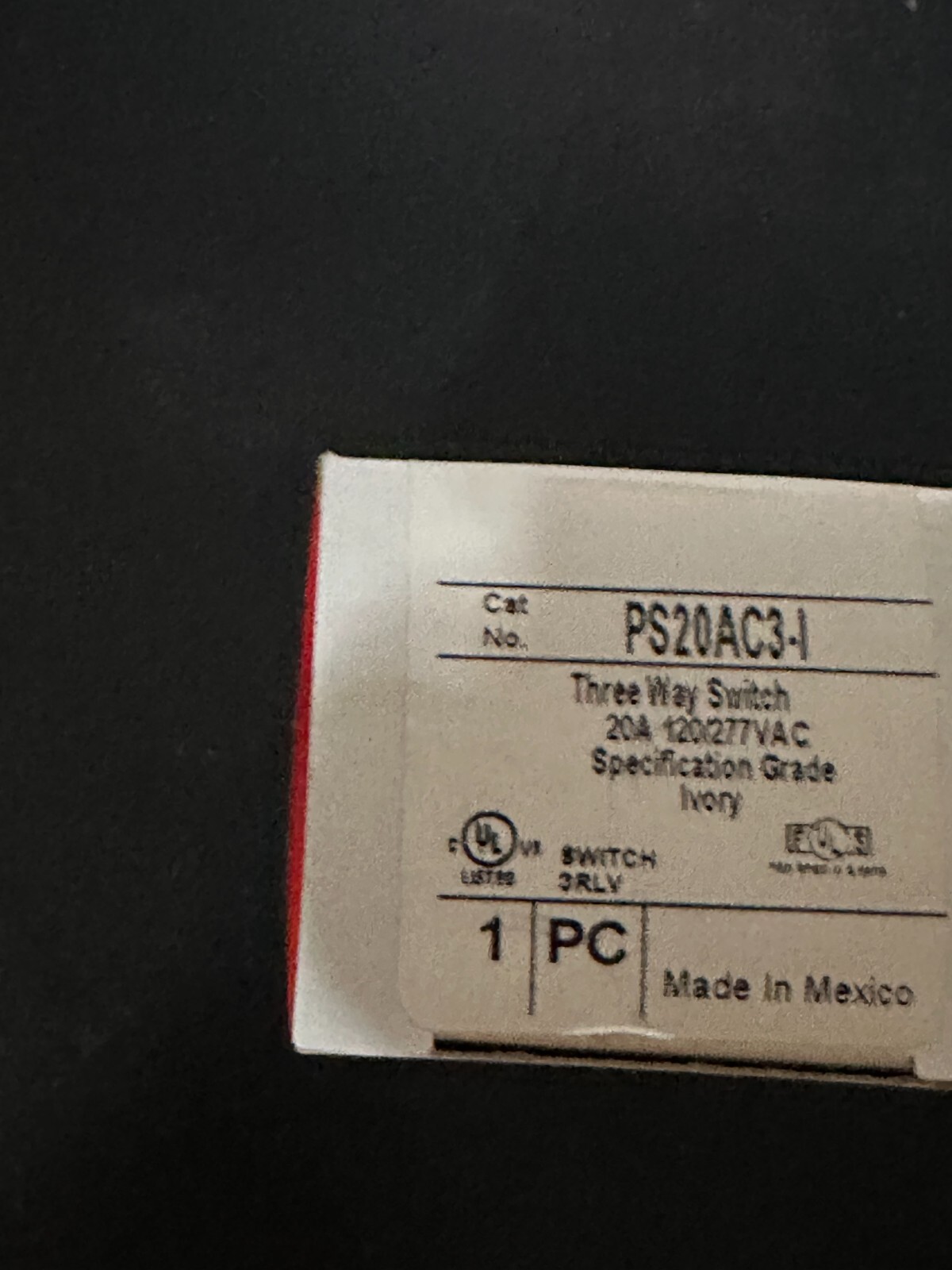 P &S PS20AAS3-I 3 WAY SWITCH 20A IVORY