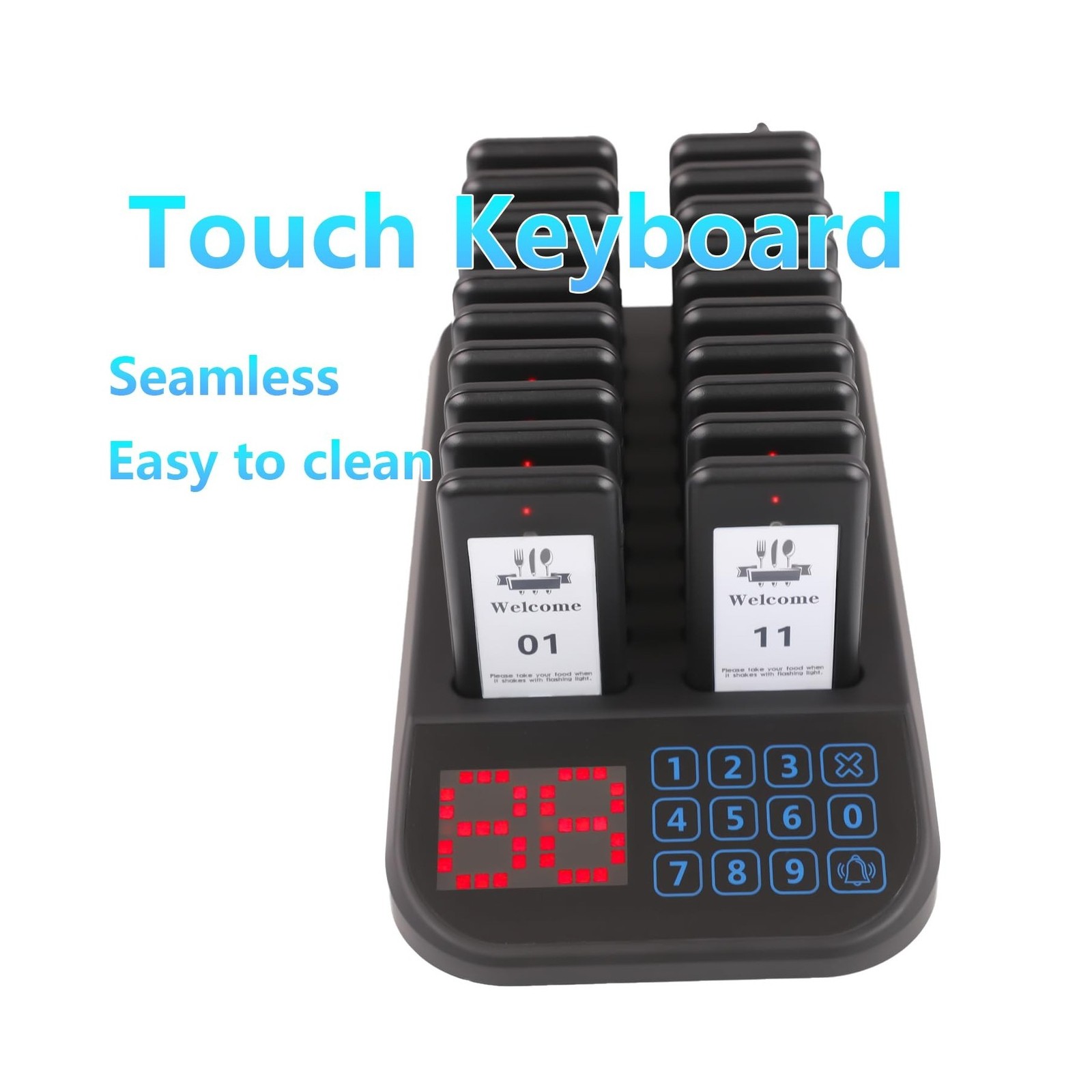 Restaurant Pager System, 20 Beepers, Wireless Calling System Customers Waitin...