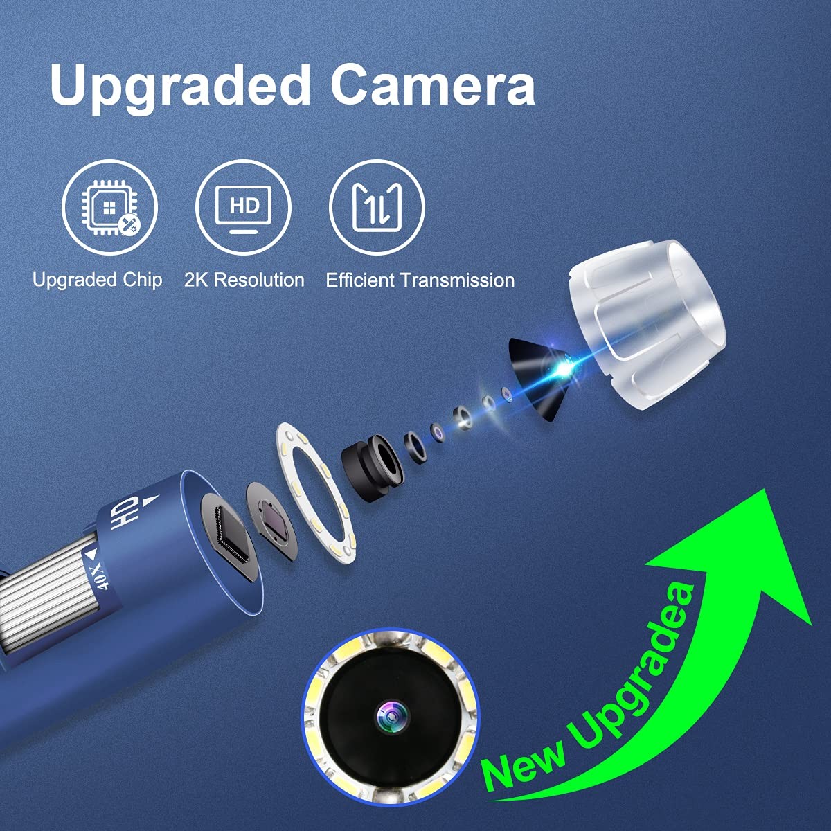 USB Digital Microscope 2K HD 2560x1440P 40X-1000X for Android Windows - Coin