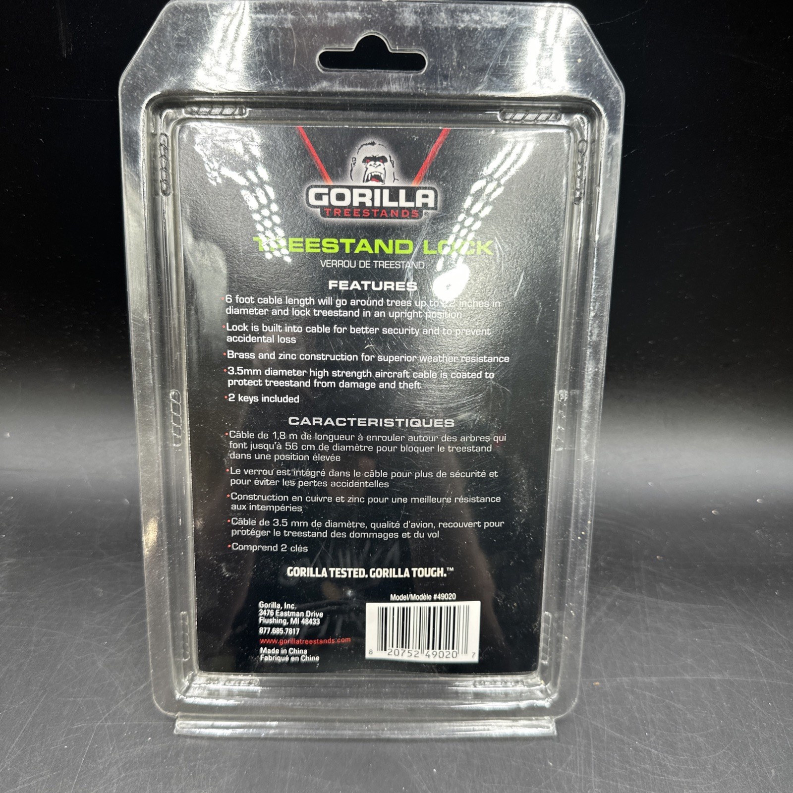 Gorilla Gear Tree Stand Lock with two keys, new never used