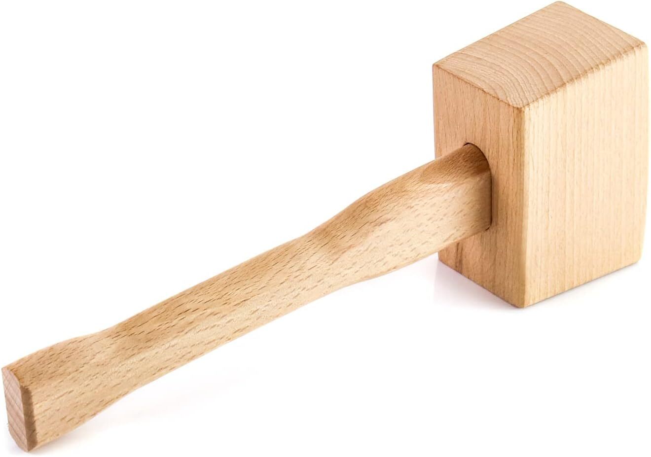 QWORK Wooden Mallet, 9.5" Manual Ice Hammer Mallet Beech Solid  Wood Hammer