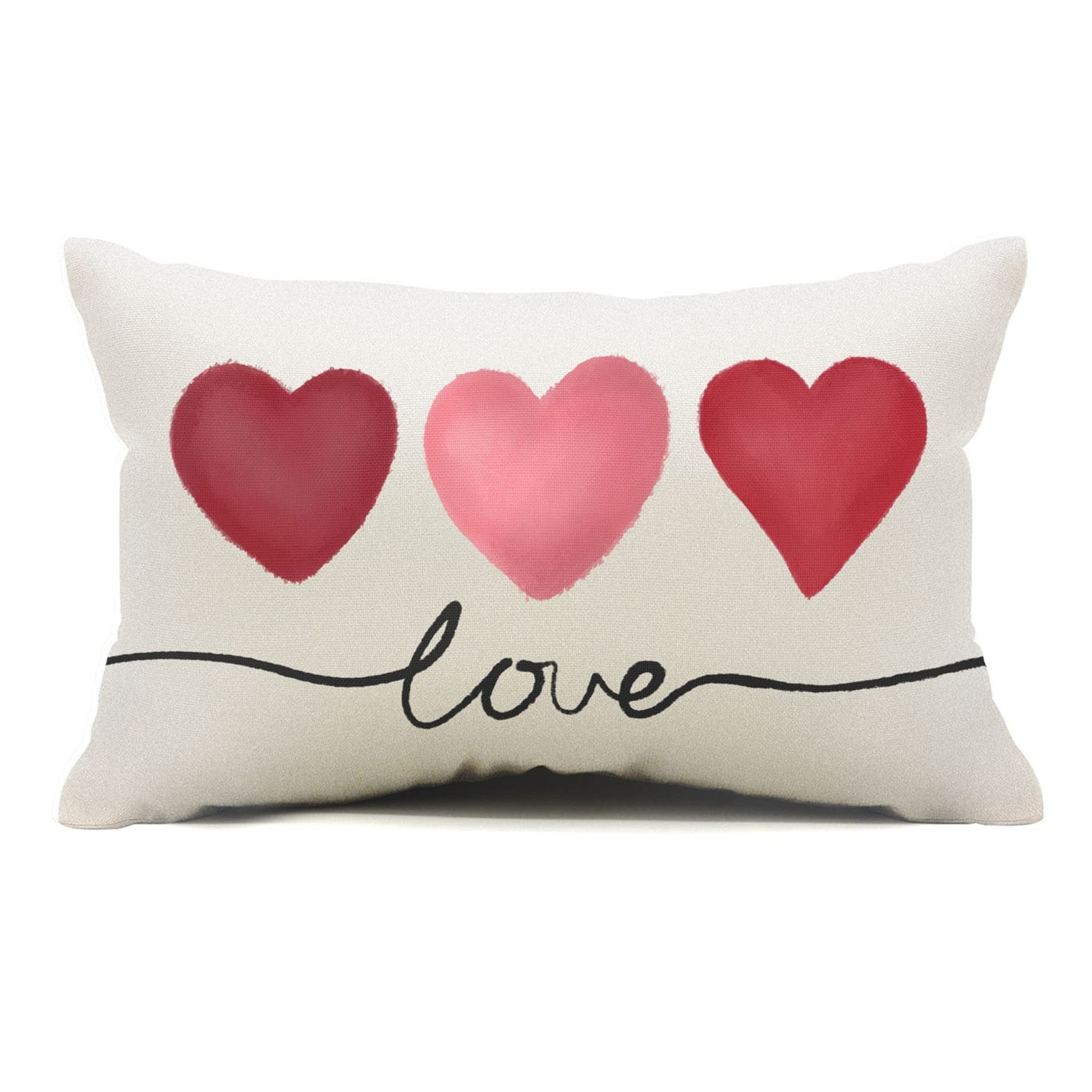 DFXSZ Valentines Day Pillow Covers 12x20 Pink Heart Love Valentines Day Pillo...