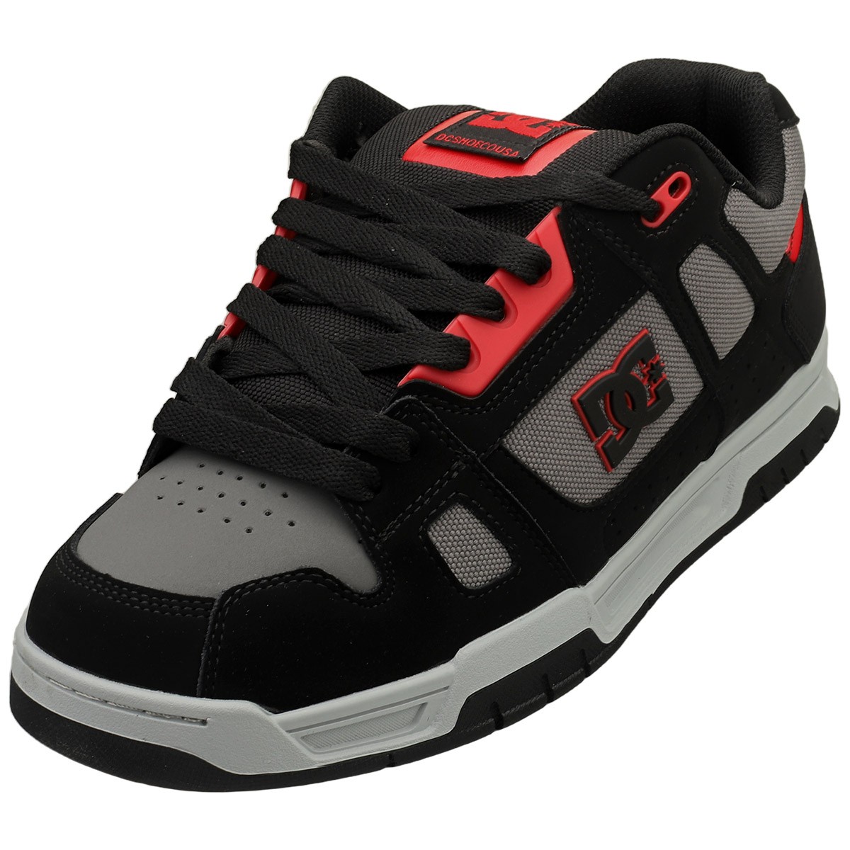 DC Shoes Stag Mens Skate Sneakers in Black Grey - 12 US