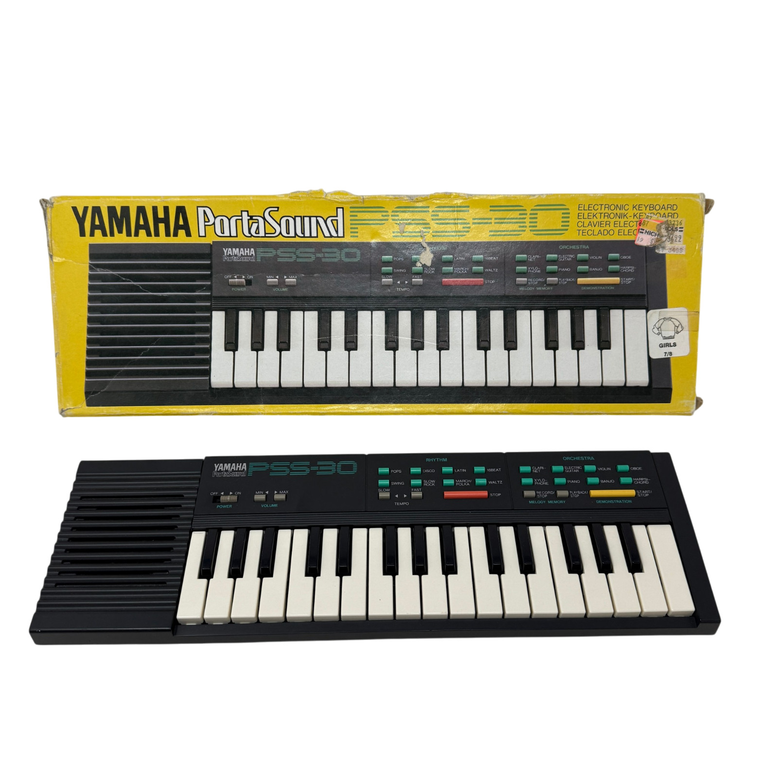 Yamaha PortaSound PSS-30 key Electric Keyboard Working Missing Battery Cover