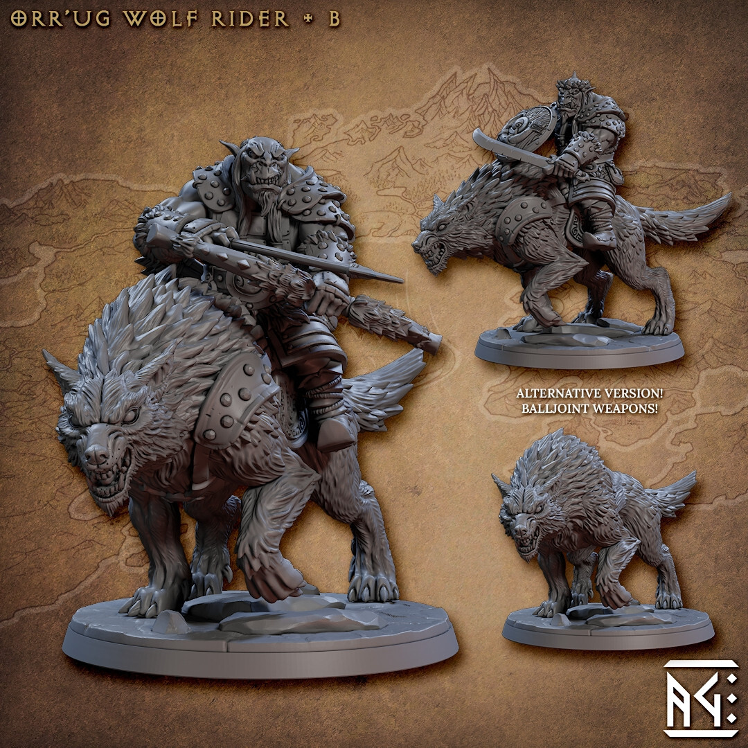Orrug Wolf Rider B Alt - Ogre - Fighter - Artisan Guild - Dungeons and Dragons