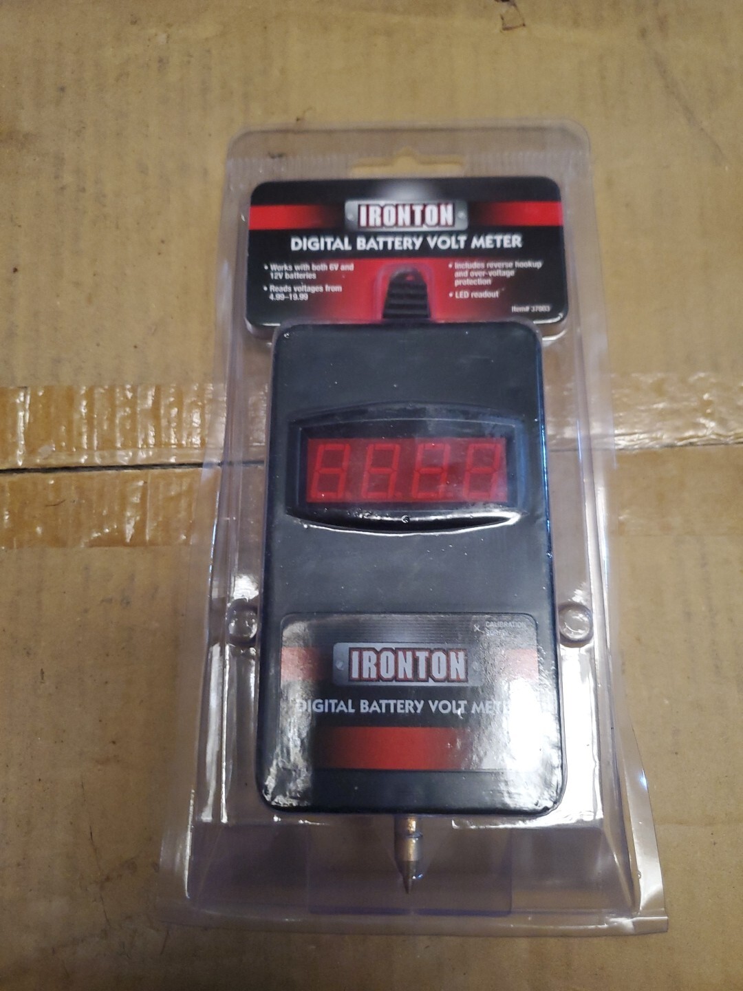 Ironton Digital Battery Volt Meter New In Package 4.99-19.99 Volts