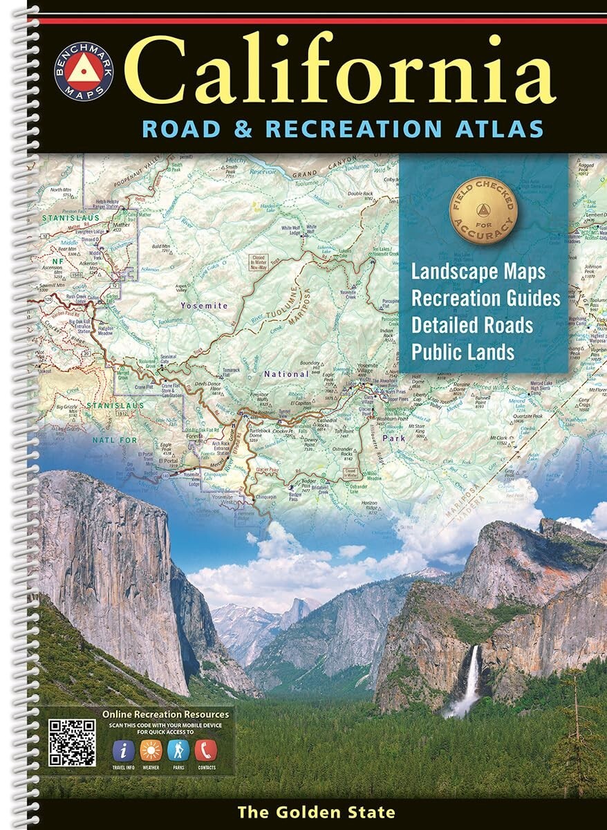 California Road & Recreation Atlas, Benchmark Maps, 2024, 12th Ed. DISCOUNTED !!