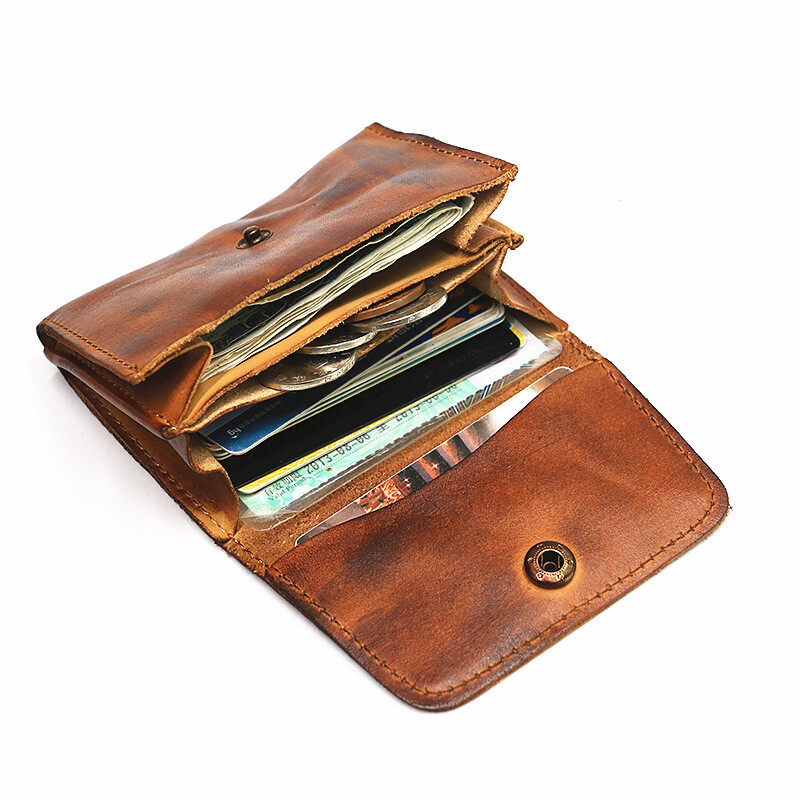 Genuine Leather Wallet for Men Women Handmade Wallets Card Holder Coin Purse bag