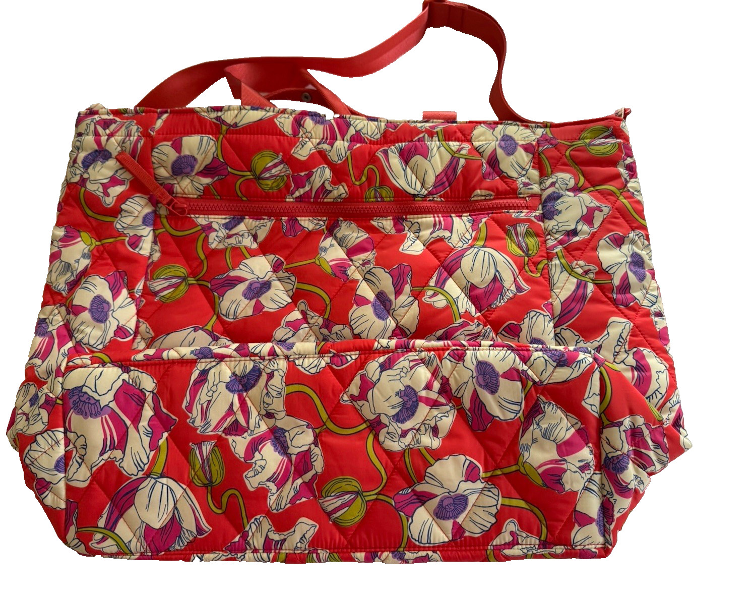 Vera Bradley Cooler Tote in Swirling Poppies Featherweight Nylon Quilted NEW